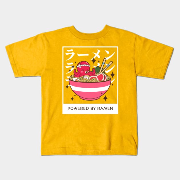 Powered by ramen Kids T-Shirt by ArtsyStone